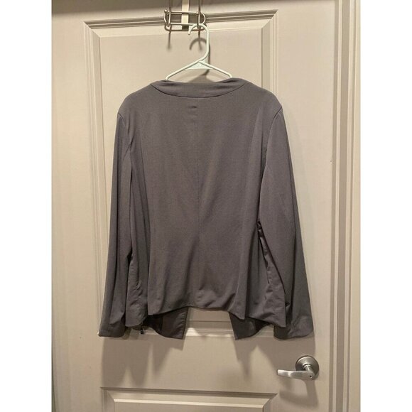 Belle by Kim Gravel 1X Charcoal Blazer | Zipper Detail, Fully Lined - Picture 5 of 5